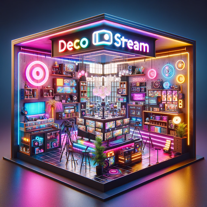 DECOSTREAM, expertos en decoración para sets de streamers, youtubers. Todo en sets. Compara los mejores productos de las mejores plataformas
